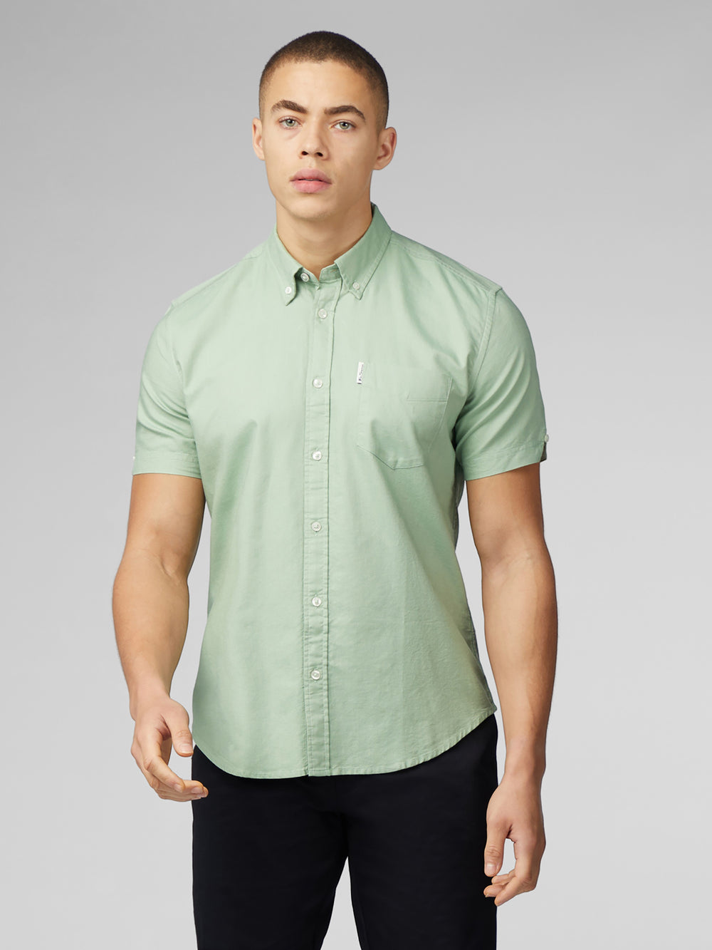 Chemises Ben Sherman Signature Short Sleeve Oxford Vert | LSD-10588409